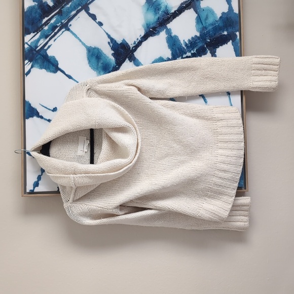 Anthropologie Cashmere Wool Cream Sweater, Size XS, made in Italy - Picture 3 of 4